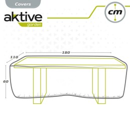 Capa Protetora Aktive Secretárias Cinzento 180 x 60 x 110 cm (6 Unidades)