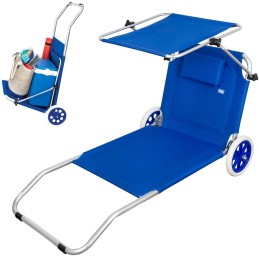 Ligstoel Aktive Azul Toldo Carro rebatível 62 x 62 x 117 cm (2 Unidades)