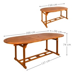 Mesa Extensível Aktive 200 x 74 x 90 cm Acácia