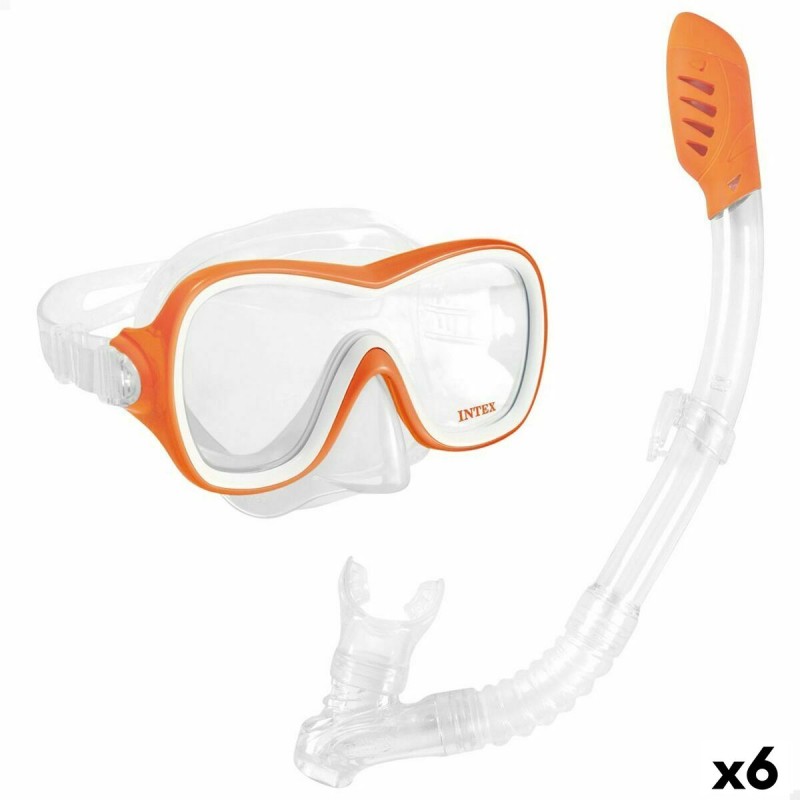 Óculos de Mergulho com Tubo Intex Wave Rider Laranja