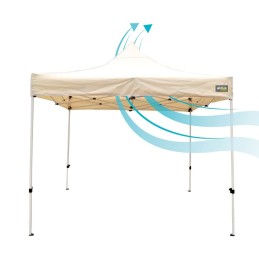 Gazebo Aktive Dobrável Altura ajustável Aço Poliéster 420D Oxford Creme 300 x 320 x 300 cm