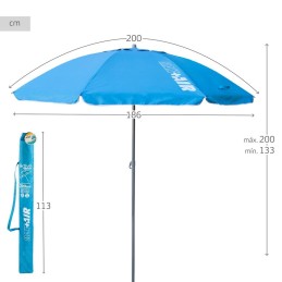 Parasol Aktive UV50 Ø 200 cm Azul Poliéster Alumínio 200 x 198,5 x 200 cm (6 Unidades)