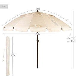 Parasol Aktive Creme Alumínio 240 x 235 x 240 cm (6 Unidades)