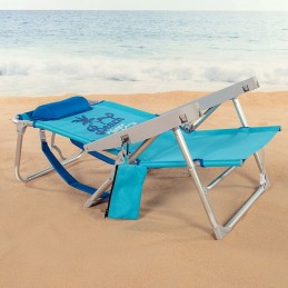 Cadeira de Praia Aktive Dobrável Azul 53 x 80 x 58 cm (2 Unidades)