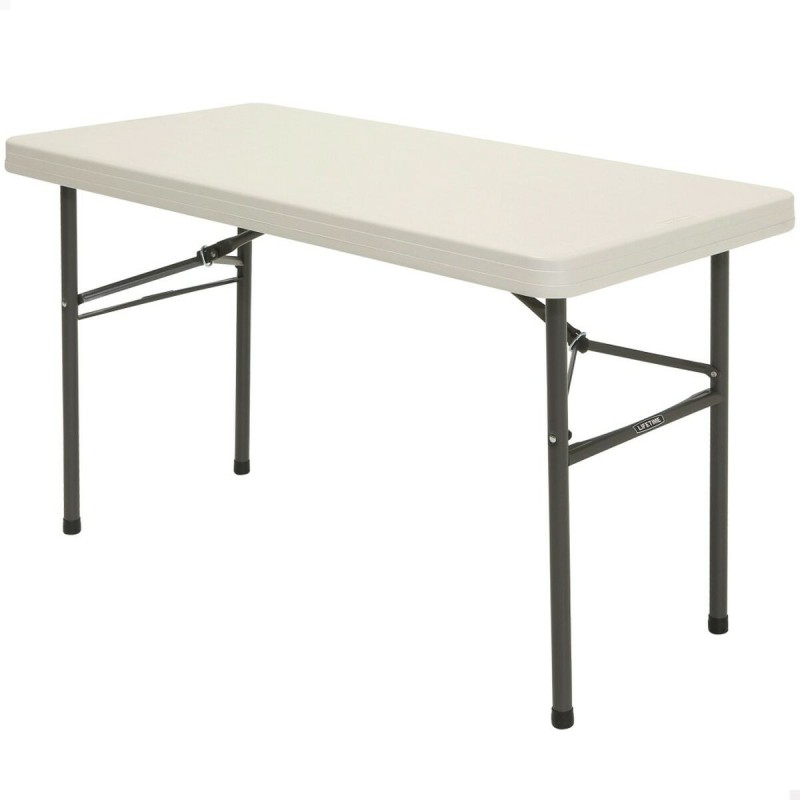 Mesa Dobrável Lifetime Creme 122 x 74 x 61 cm Aço Plástico