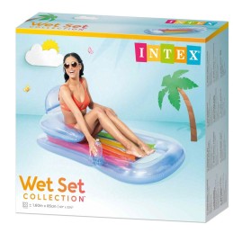 Cadeirão de piscina insuflável Intex Arco-íris 160 x 53 x 85 cm (6 Unidades)