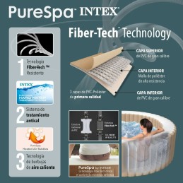 Spa Insuflável Intex Purespa Greywood Deluxe 28442EX 6 lugares 220-240 V 1741 l/h 1089 L