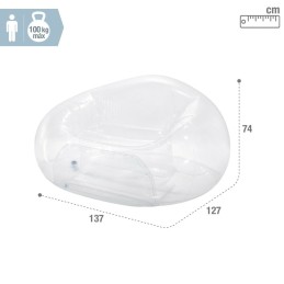 Cadeirão de piscina insuflável Intex Beanless Transparente 137 x 74 x 127 cm (4 Unidades)