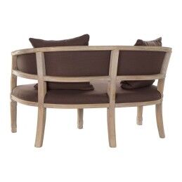 DKD Home Decor|Sofá DKD Home Decor Castanho Linho Madeira da borracha Tradicional (122 x 69 x 72 cm)