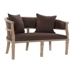 DKD Home Decor|Sofá DKD Home Decor Castanho Linho Madeira da borracha Tradicional (122 x 69 x 72 cm)