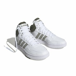 Sapatilhas de Basquetebol para Adultos Adidas Hoops 3.0 Mid Branco