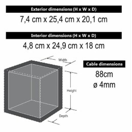 Cofre Portátil com Cabo de Segurança Master Lock Preto Aço