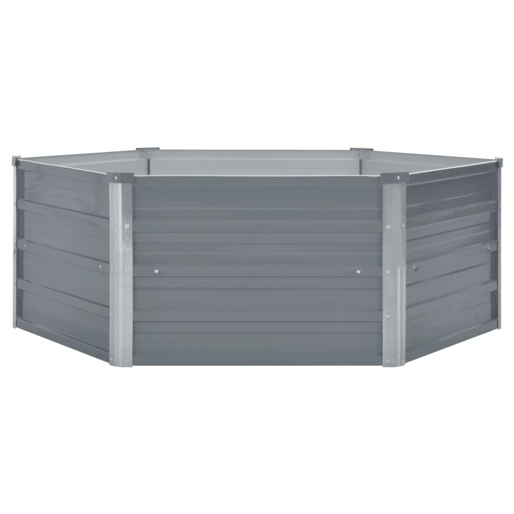 vidaXL Canteiro jardim elevado 129x129x46cm aço galvanizado cinzento