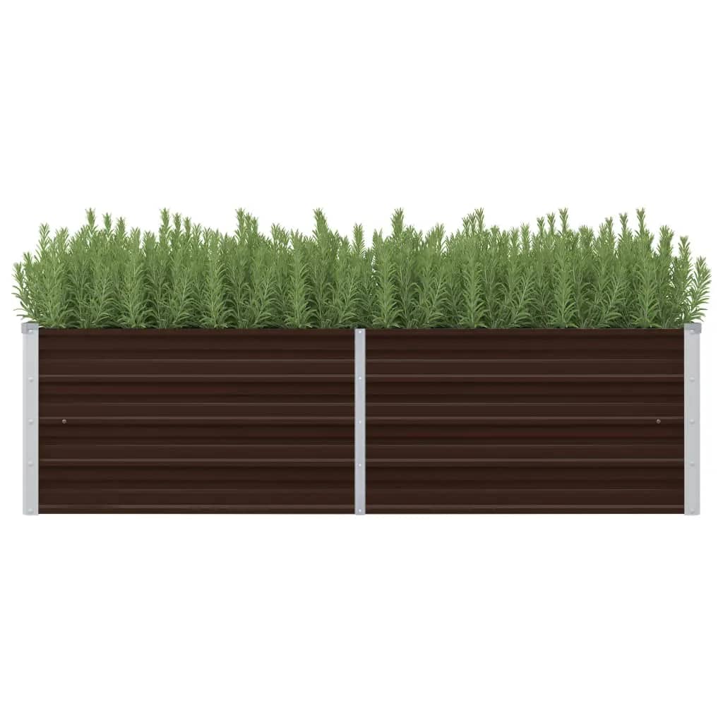 vidaXL Canteiro elevado de jardim aço galvanizado 160x40x45cm castanho