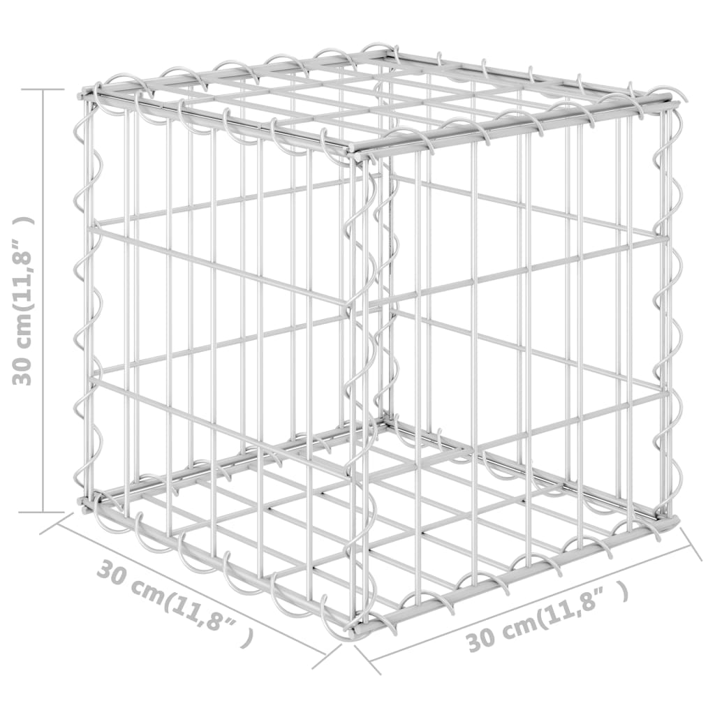 vidaXL Canteiro elevado/cubo gabião 30x30x30 cm fio de aço