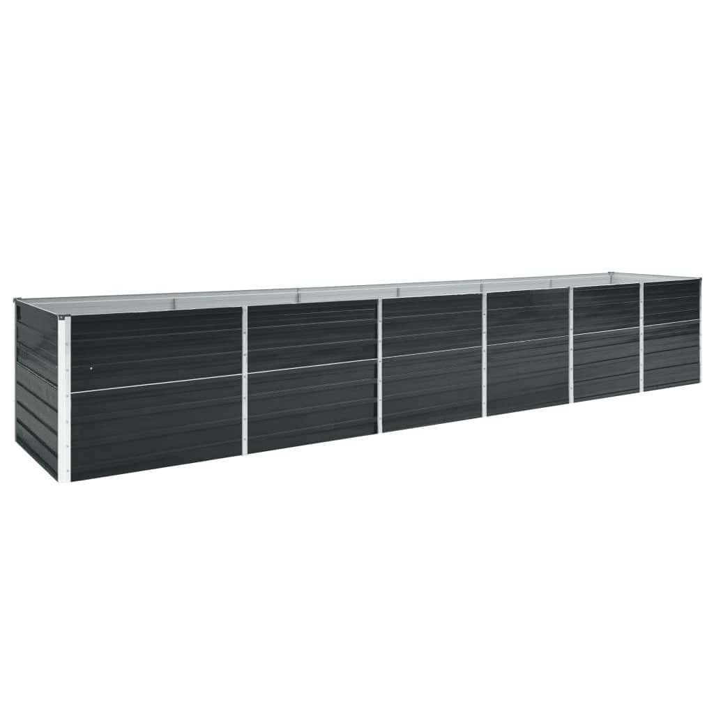 vidaXL Canteiro jardim elevado 480x80x77cm aço galvanizado antracite