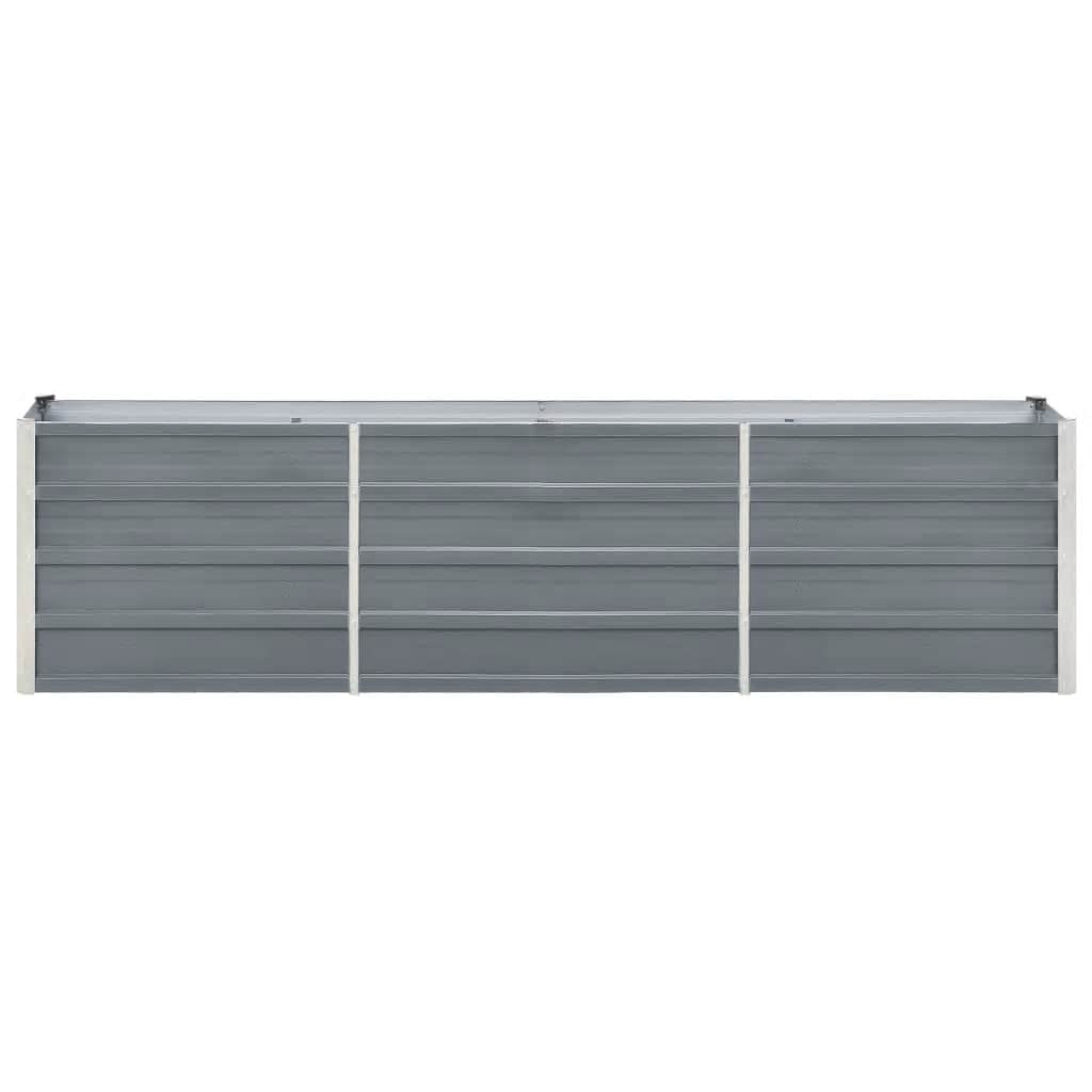 vidaXL Canteiro elevado de jardim aço galvanizado 240x40x45cm cinzento