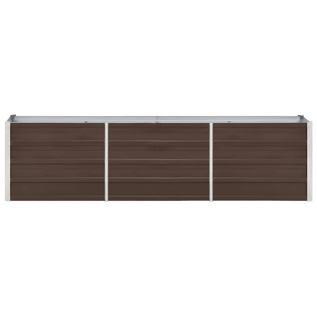 vidaXL Canteiro elevado de jardim aço galvanizado 240x40x45cm castanho