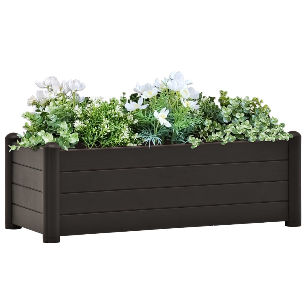 vidaXL Canteiro elevado para jardim PP 100x43x35 cm antracite