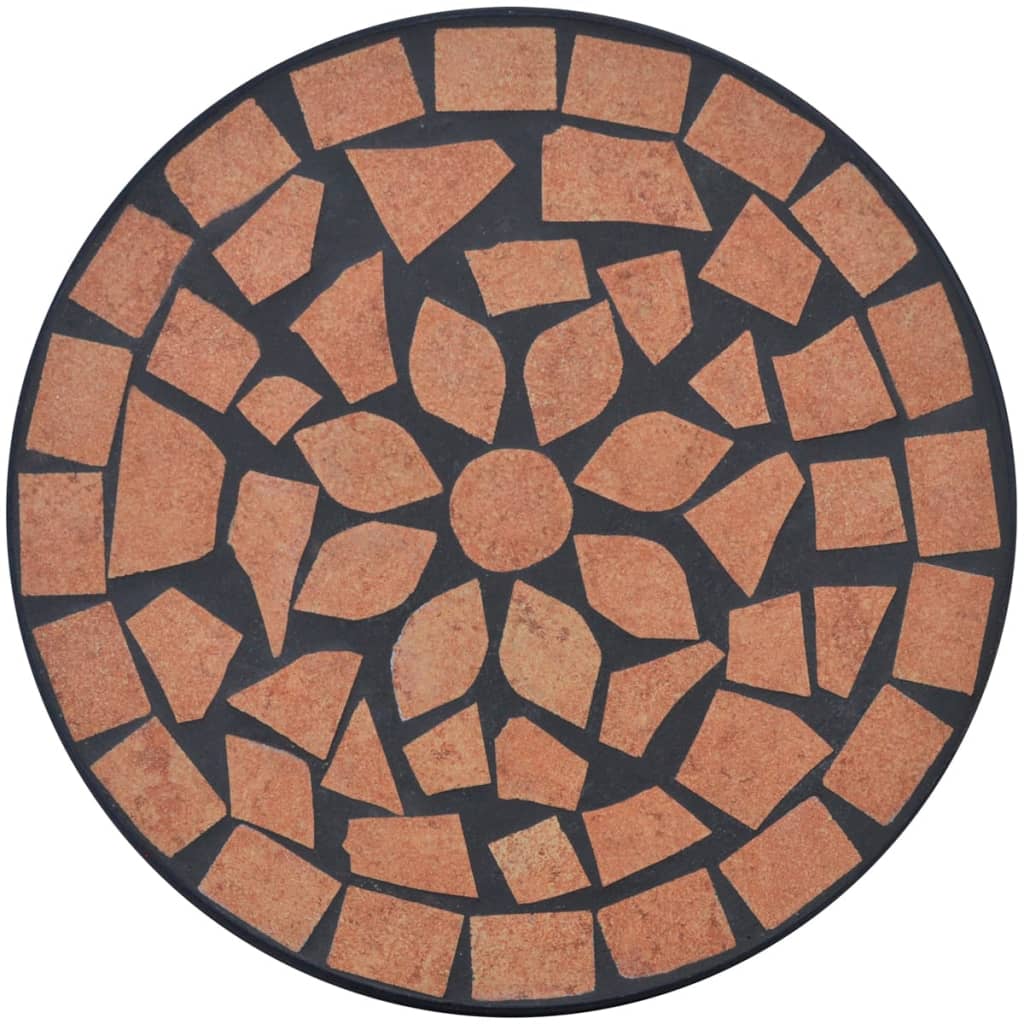 vidaXL Mesa de apoio para plantas em mosaico terracota