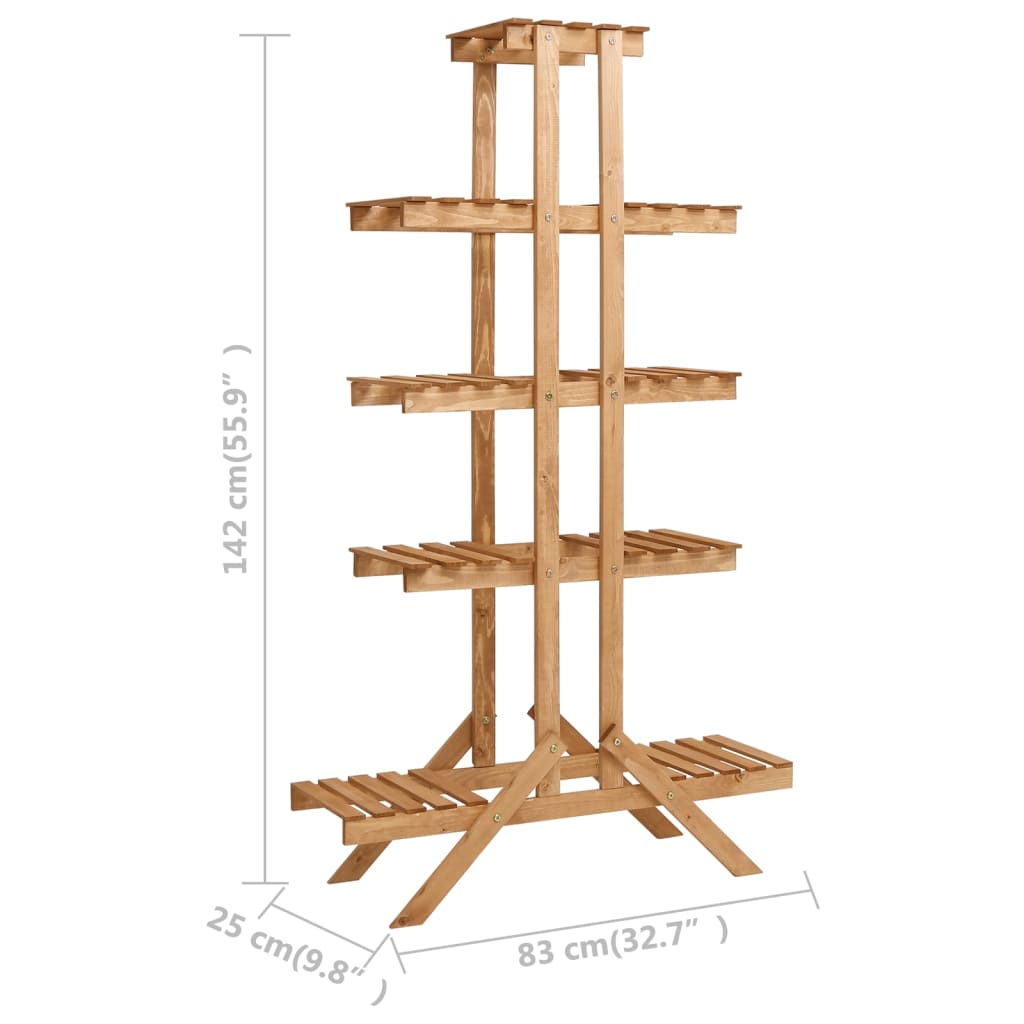 vidaXL Suporte para plantas 83x25x142 cm madeira de abeto