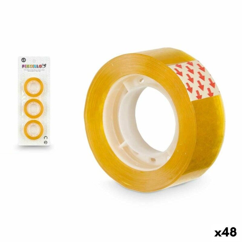 Pincello|Fita Adesiva Pincello 618 Amarelo Conjunto 3 Peças (48 Unidades) Pincello|Fita Adesiva Pincello 618 Amarelo Conjunto 3 Peças (48 Unidades)