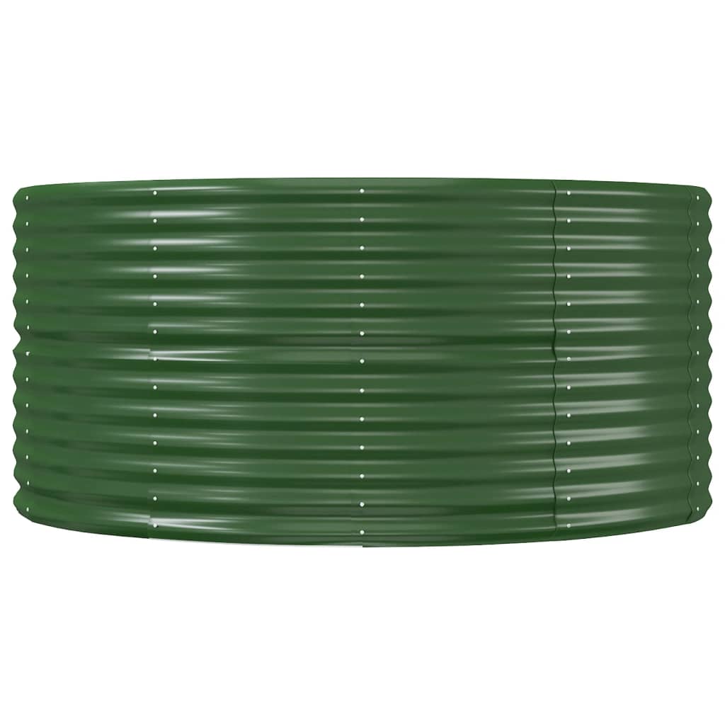 vidaXL Canteiro elevado jardim 291x140x68 cm aço revestido a pó verde