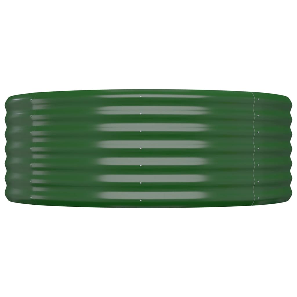 vidaXL Canteiro elevado jardim 544x100x36 cm aço revestido a pó verde