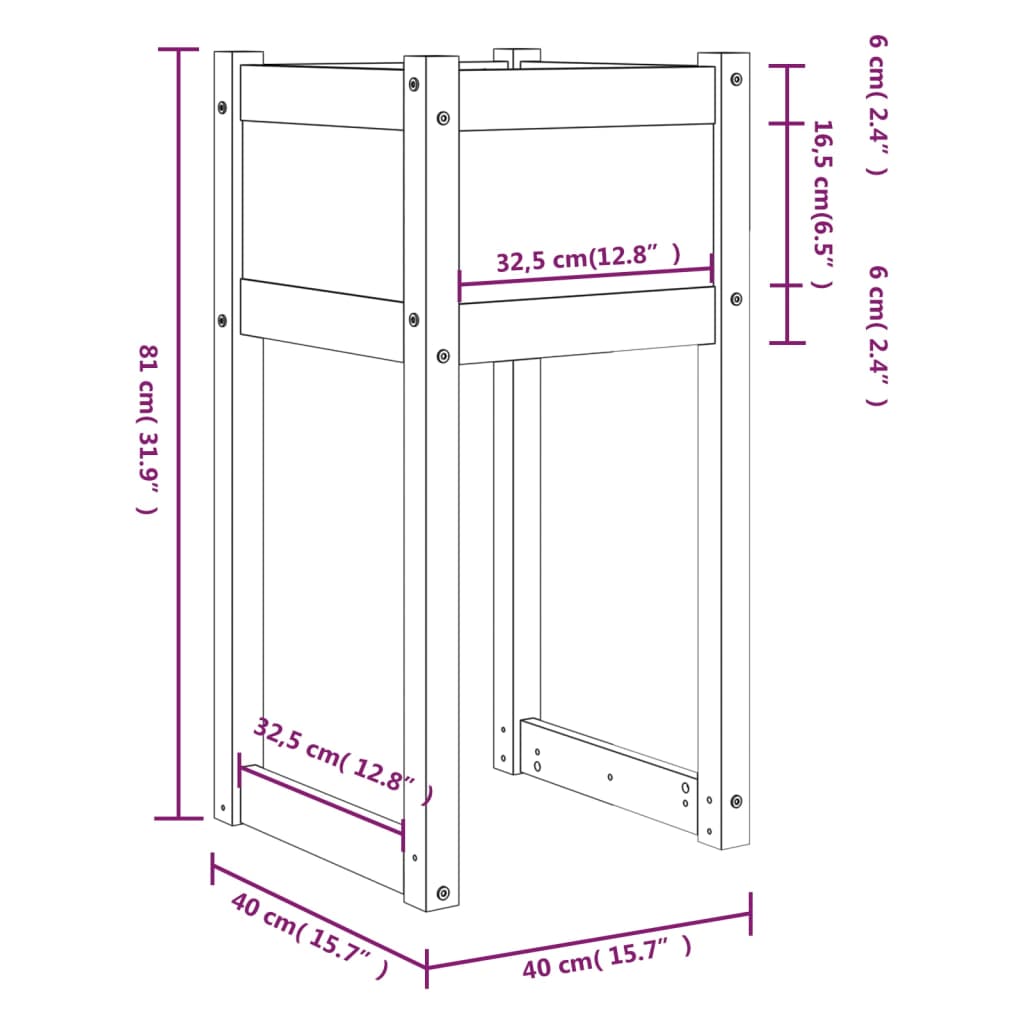 vidaXL Vasos/floreiras 2 pcs 40x40x81 cm pinho maciço castanho-mel