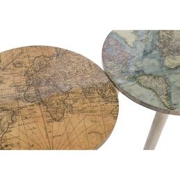 Home ESPRIT|Mesa de apoio Home ESPRIT Branco Marrom claro Madeira de mangueira 40 x 40 x 47,5 cm (2 Unidades)