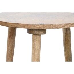 Home ESPRIT|Mesa de apoio Home ESPRIT Branco Marrom claro Madeira de mangueira 40 x 40 x 47,5 cm (2 Unidades)