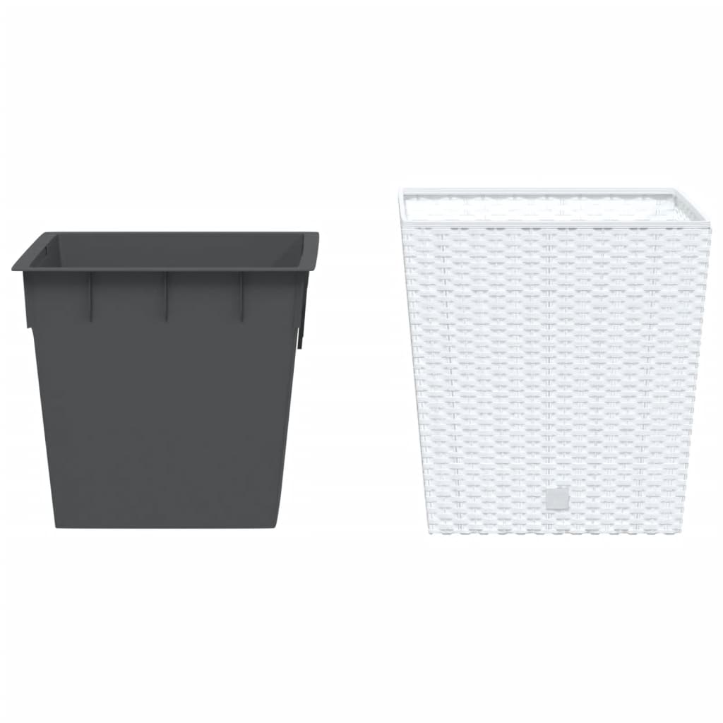 vidaXL Vaso com interior removível 21 / 32 L vime PP branco