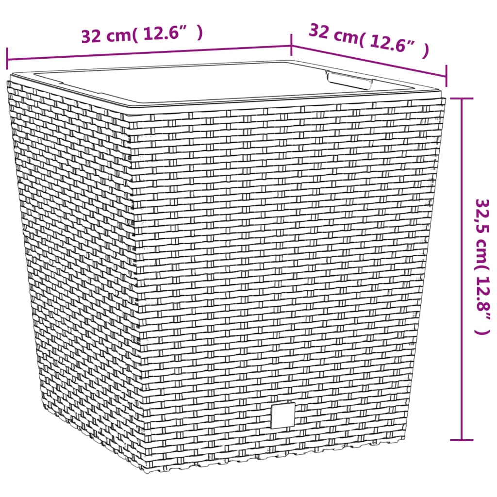 vidaXL Vaso com interior removível 21 / 32 L vime PP branco