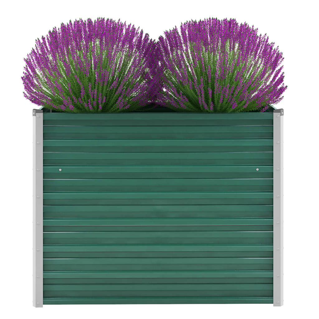 vidaXL Canteiro elevado de jardim aço galvanizado 100x40x77 cm verde