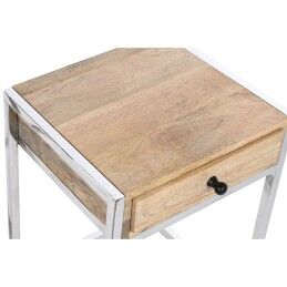 Home ESPRIT|Conjunto de 2 mesas Home ESPRIT Castanho Prateado Natural Aço Madeira de mangueira 45,5 x 41 x 66,5 cm
