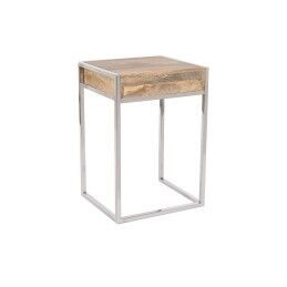 Home ESPRIT|Conjunto de 2 mesas Home ESPRIT Castanho Prateado Natural Aço Madeira de mangueira 45,5 x 41 x 66,5 cm