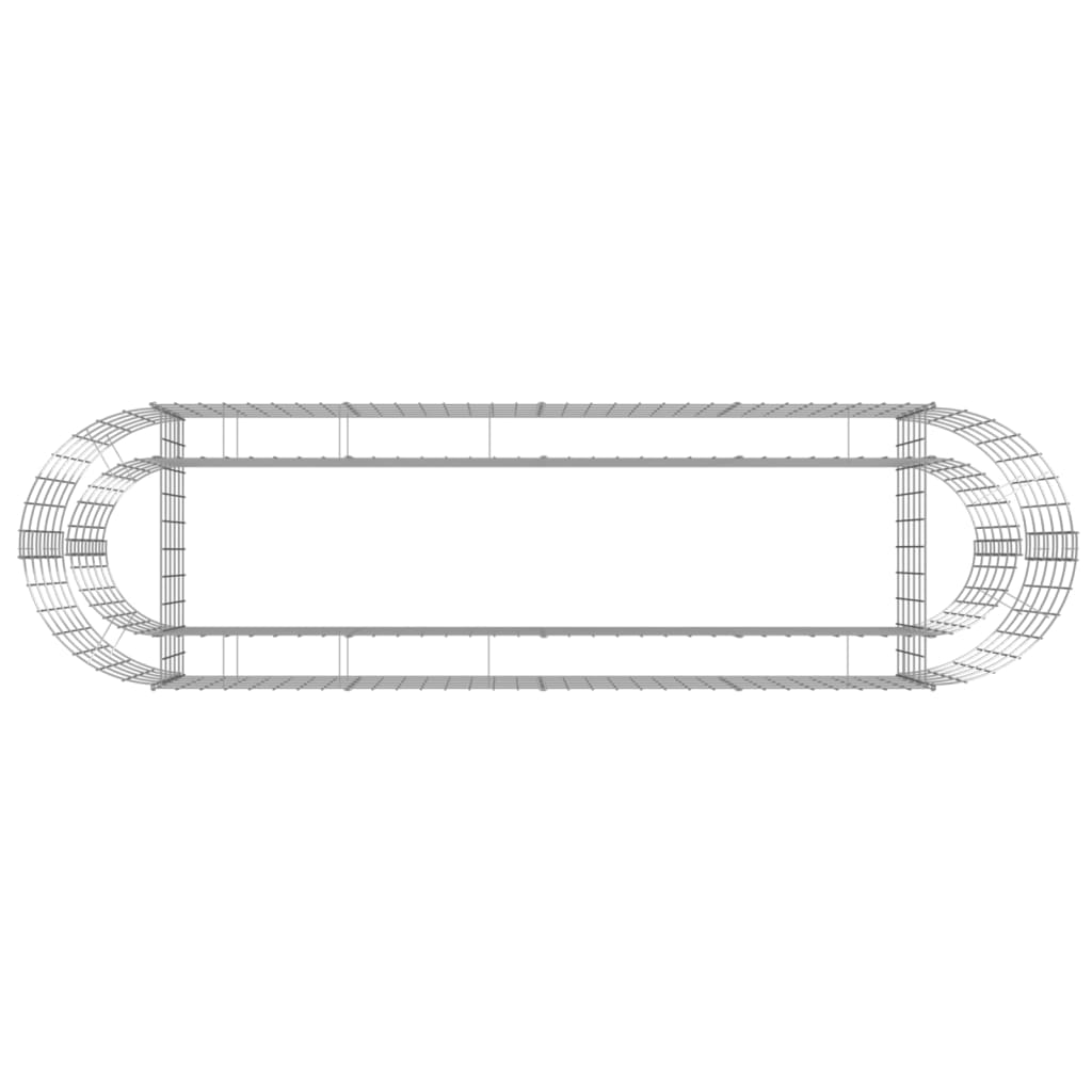 vidaXL Canteiro elevado/cesto gabião 190x50x50 cm ferro galvanizado