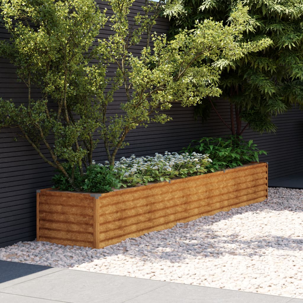 vidaXL Canteiro elevado de jardim 291x50x36 cm aço corten