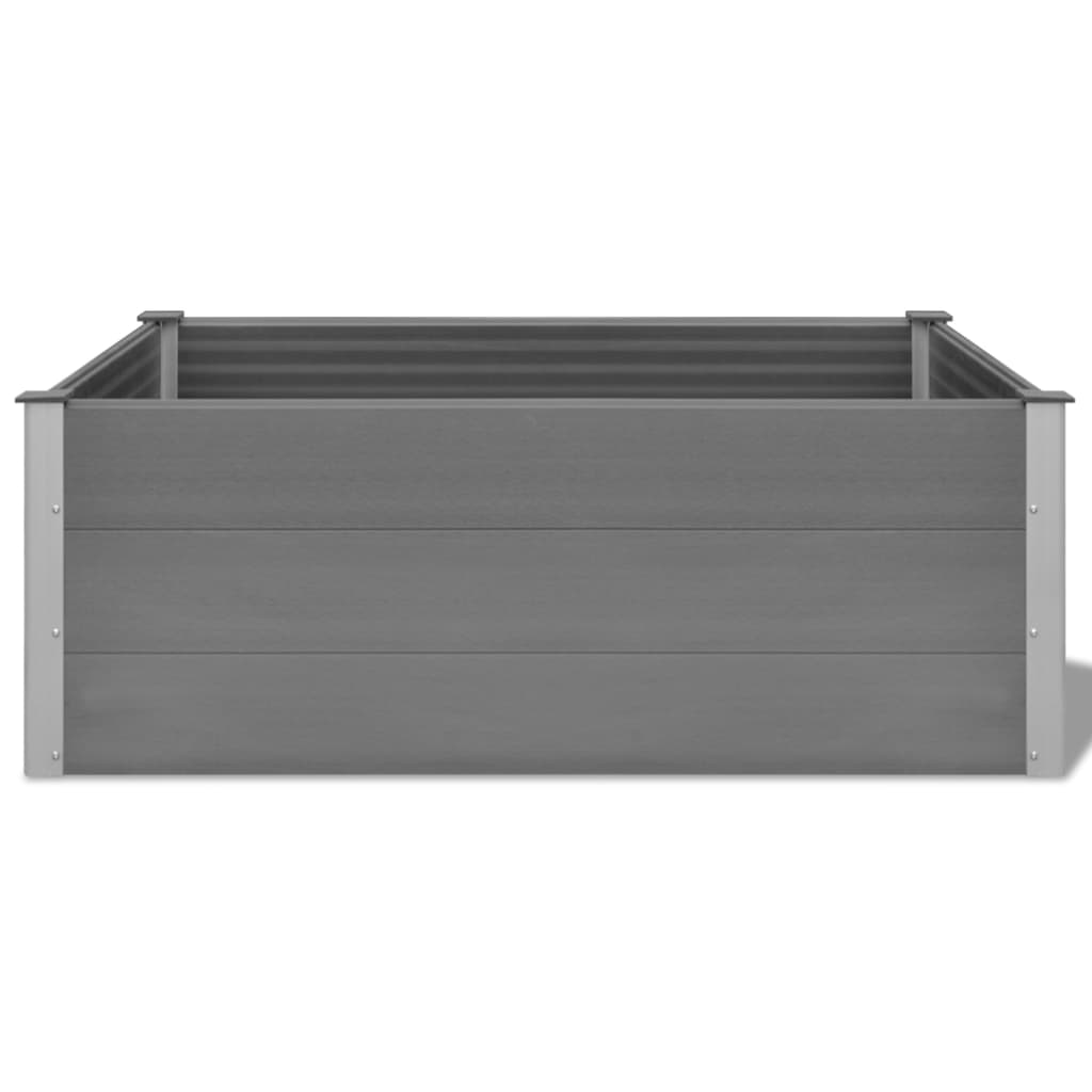 vidaXL Canteiro elevado para jardim WPC 150x100x54 cm cinzento