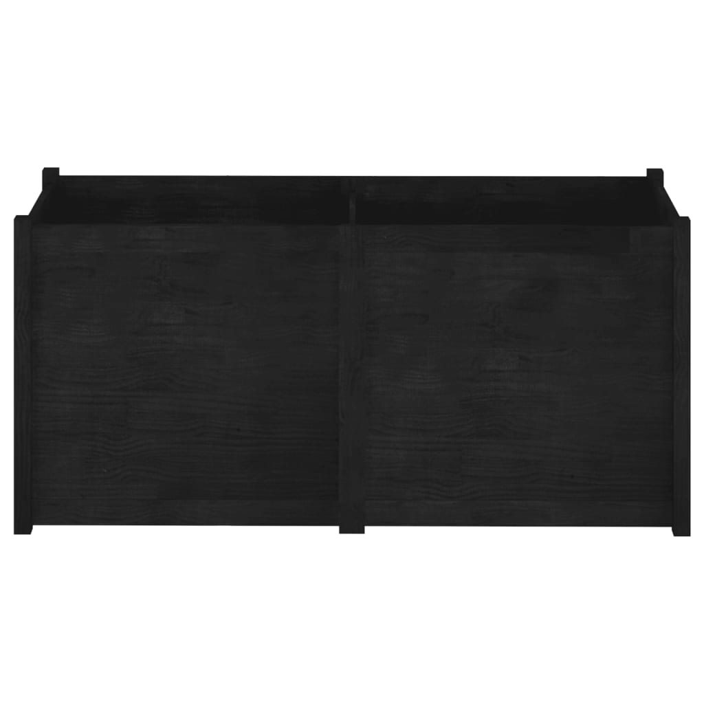 vidaXL Vaso/floreira de jardim 150x50x70 cm pinho maciço preto