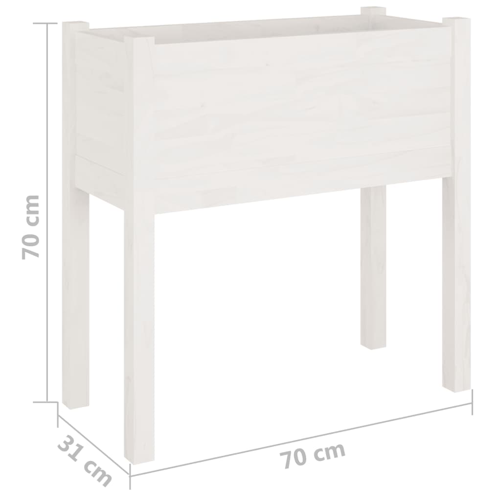 vidaXL Vasos/floreiras de jardim 2 pcs 70x31x70 cm pinho maciço branco