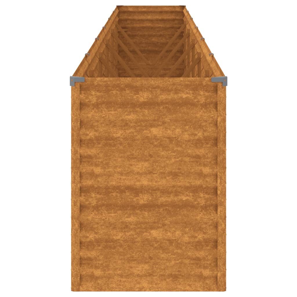 vidaXL Canteiro elevado de jardim 578x50x69 cm aço corten