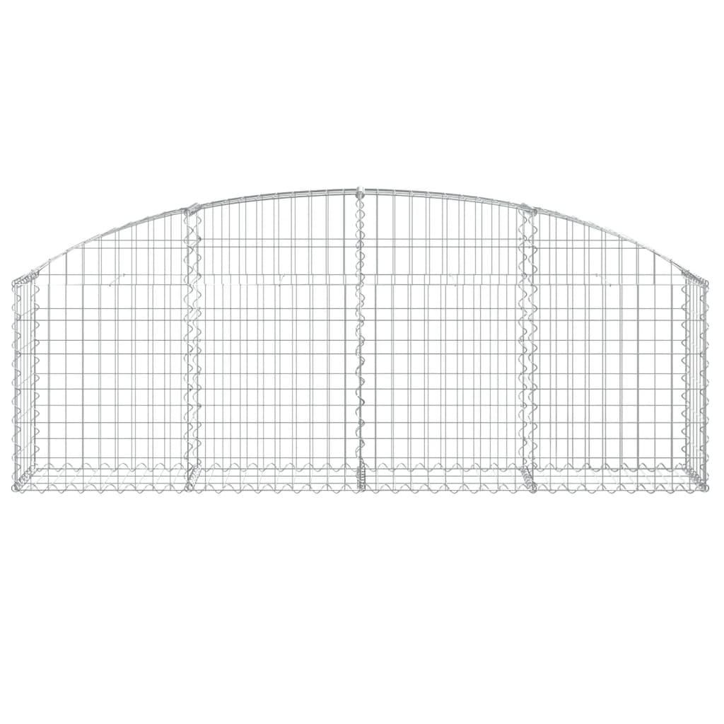 vidaXL Cesto gabião arqueado 200x30x60/80 cm ferro galvanizado