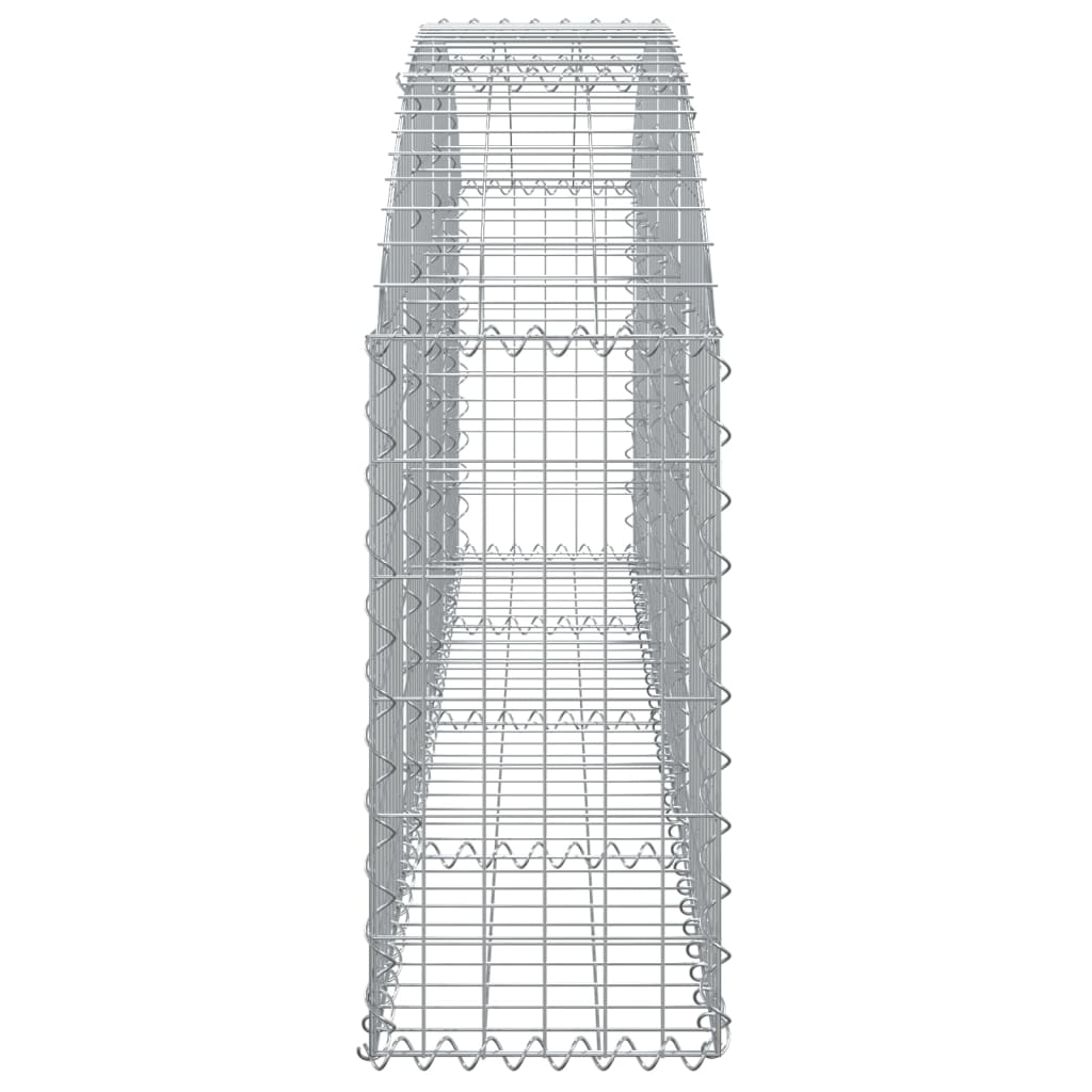 vidaXL Cesto gabião arqueado 200x30x60/80 cm ferro galvanizado