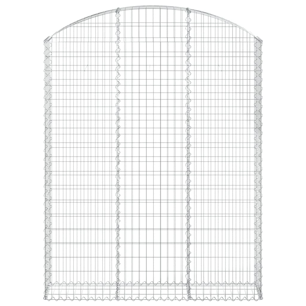 vidaXL Cesto gabião arqueado 150x30x180/200 cm ferro galvanizado