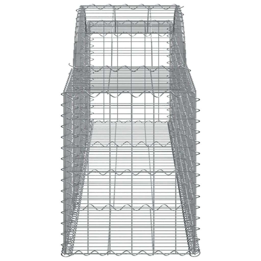 vidaXL Cesto gabião arqueado 300x50x60/80 cm ferro galvanizado