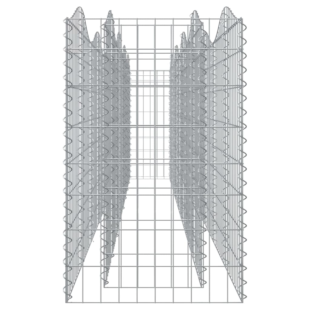 vidaXL Canteiro elevado gabião arqueado 400x50x100cm ferro galvanizado