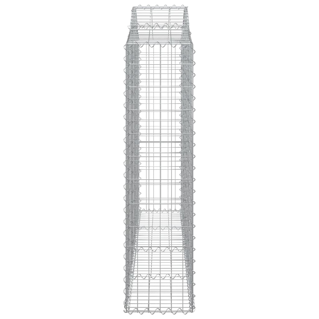 vidaXL Cesto gabião arqueado 200x30x120/140 cm ferro galvanizado