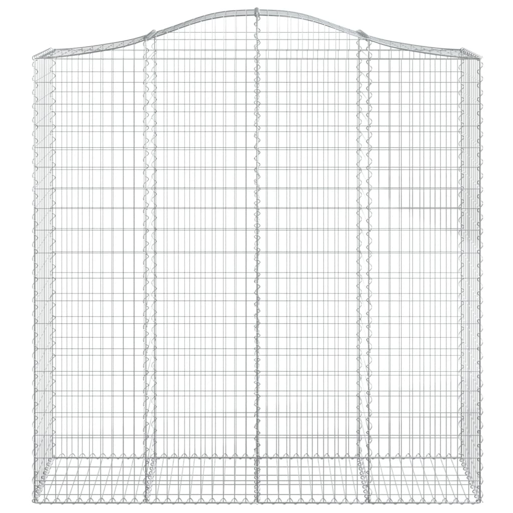 vidaXL Cesto gabião arqueado 200x50x200/220 cm ferro galvanizado