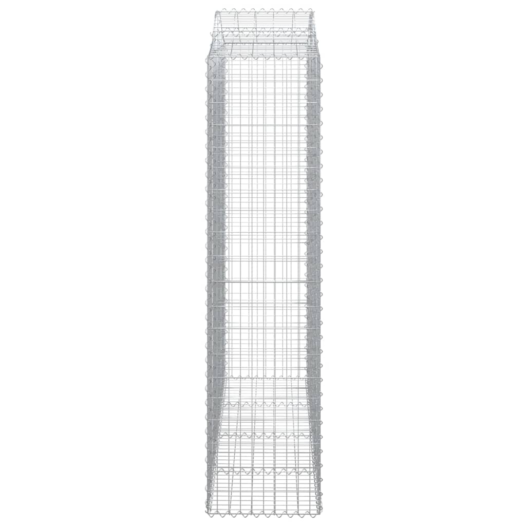 vidaXL Cesto gabião arqueado 200x50x200/220 cm ferro galvanizado